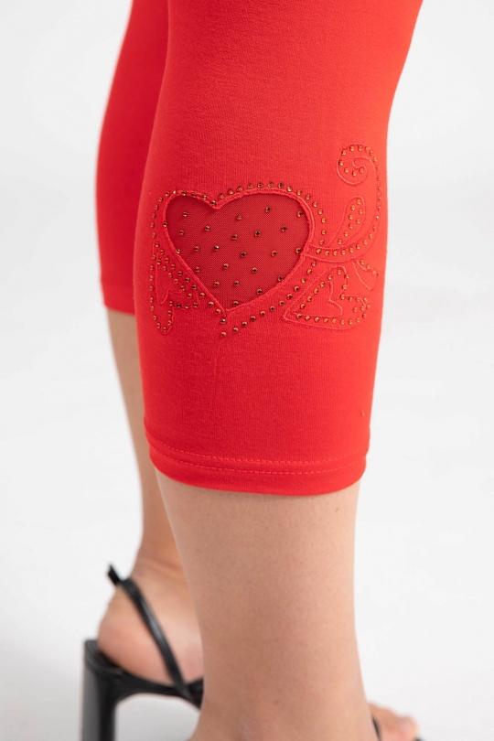 Leggings  Women Red Pomme Rouge B227 Efashion Paris