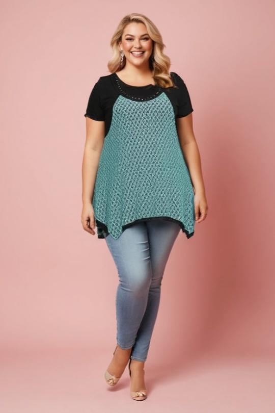 Tops Women Turquoise Pomme Rouge A218 Efashion Paris