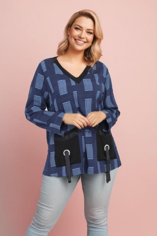 Shirts & blouses  Women Blue Pomme Rouge C6138 Efashion Paris