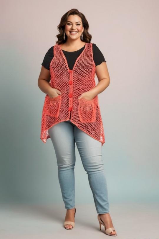 Gilets Femme Rose Pomme Rouge A318 Efashion Paris