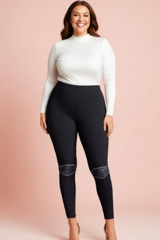 Leggings  Femme Noir Pomme Rouge B108 Efashion Paris