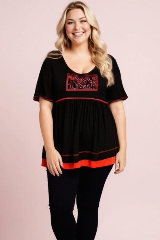 T-shirts Femme Noir Pomme Rouge A549 Efashion Paris