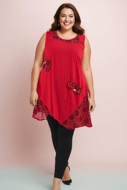 Tuniques Femme Rouge Pomme Rouge A583 Efashion Paris