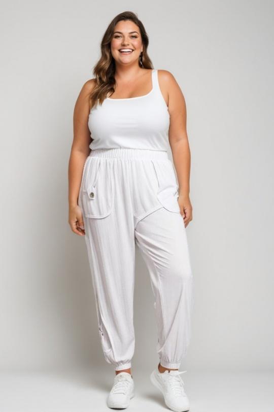 Pantalons Femme Blanc Pomme Rouge B117 Efashion Paris
