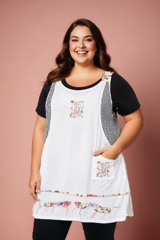 Tuniques Femme Blanc Pomme Rouge A592 Efashion Paris
