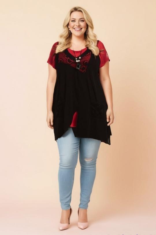 Tuniques Femme Rouge Pomme Rouge A595 Efashion Paris