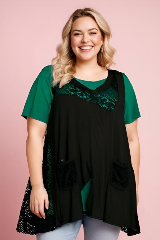 Tuniques Femme Vert Pomme Rouge A595 Efashion Paris
