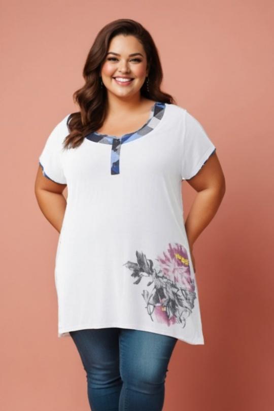 T-shirts Femme Blanc Pomme Rouge A598 Efashion Paris