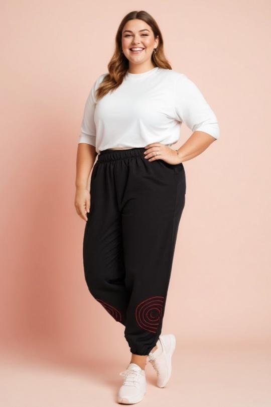 Pantalons Femme Noir Pomme Rouge B163 Efashion Paris