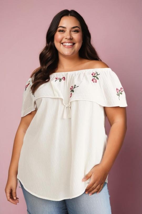 Tuniques Femme Blanc Pomme Rouge A866 Efashion Paris