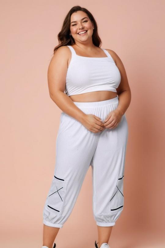 Pantalons Femme Blanc Pomme Rouge B175 Efashion Paris
