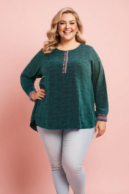 Shirts & blouses  Women Green Pomme Rouge C6239 Efashion Paris