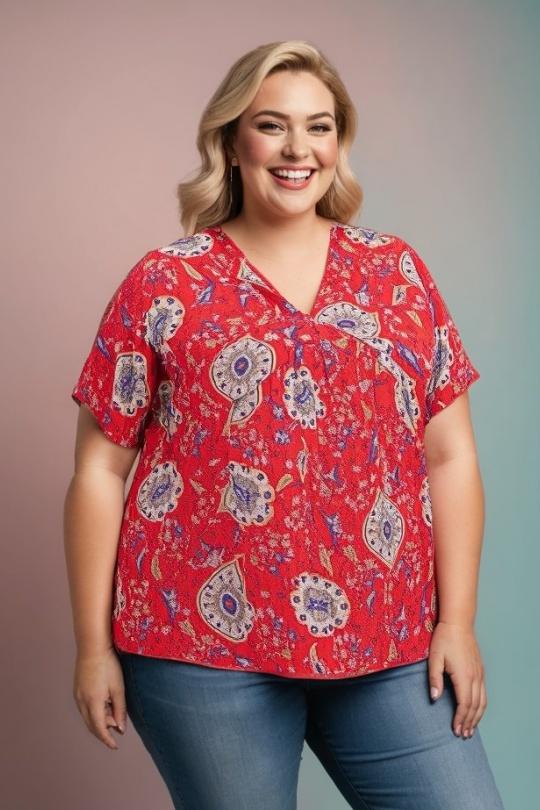 Tops Femme Rouge Pomme Rouge C6219 Efashion Paris