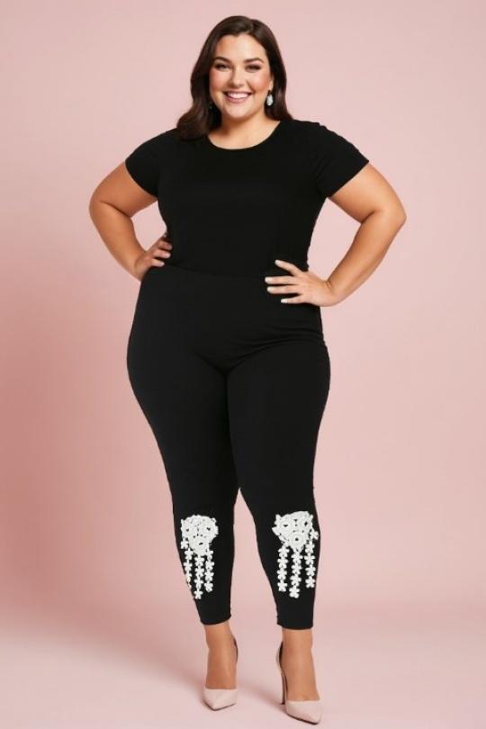 Leggings  Women Black Pomme Rouge B170 Efashion Paris
