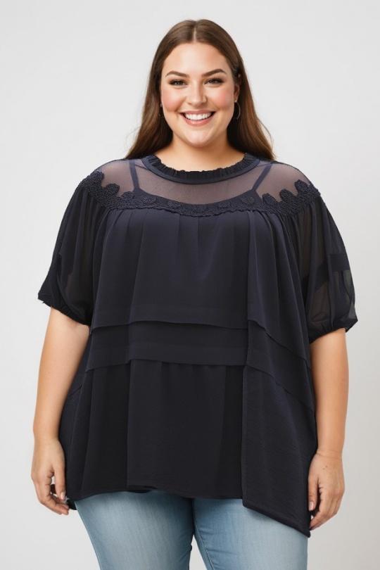 Chemises & blouses Femme Noir Pomme Rouge C6563 Efashion Paris