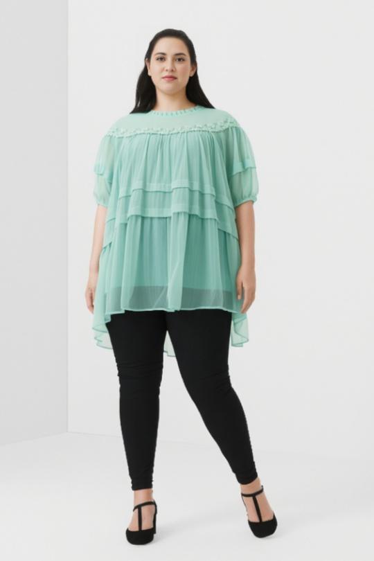 Chemises & blouses Femme Vert Pomme Rouge C6563 Efashion Paris
