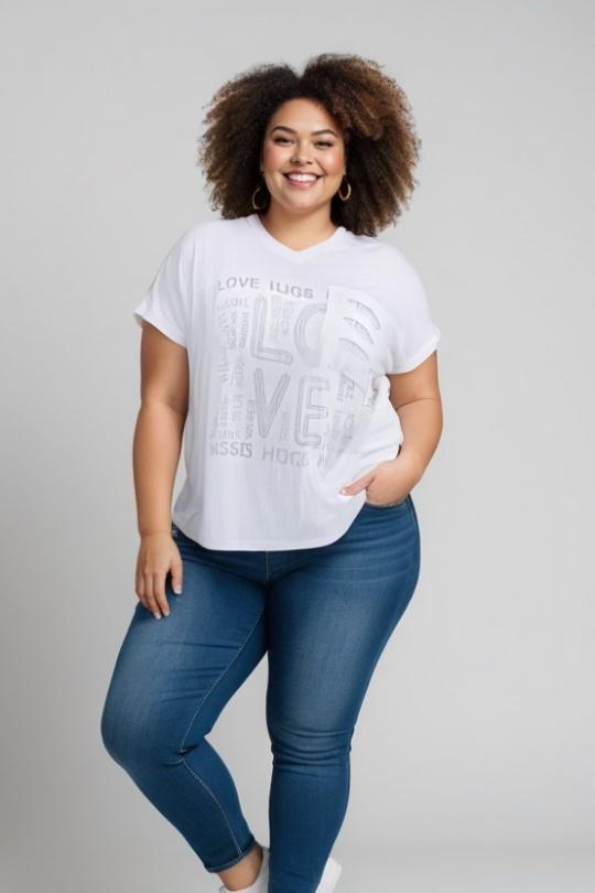 T-shirts Femme Blanc Pomme Rouge C8012 Efashion Paris