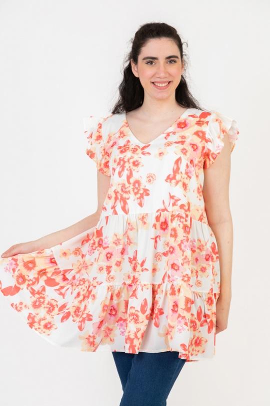 Tuniques Femme Rose Pomme Rouge C6566 Efashion Paris