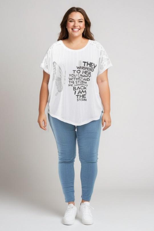 T-shirts Femme Blanc Pomme Rouge C8010 Efashion Paris