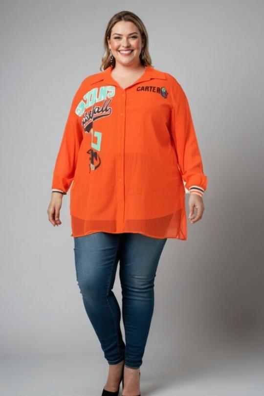 Chemises & blouses Femme Orange Pomme Rouge C6599 Efashion Paris