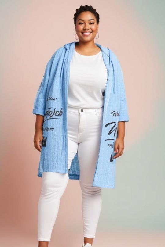 Cárdigans Mujer Light blue Pomme Rouge C8021 Efashion Paris