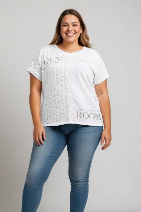 T-shirts Femme Blanc Pomme Rouge C8013 Efashion Paris