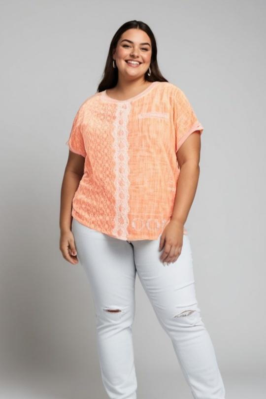 T-shirts Femme Orange Pomme Rouge C8013 Efashion Paris