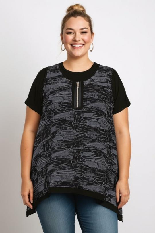 Tunics Women Black Pomme Rouge A076 Efashion Paris