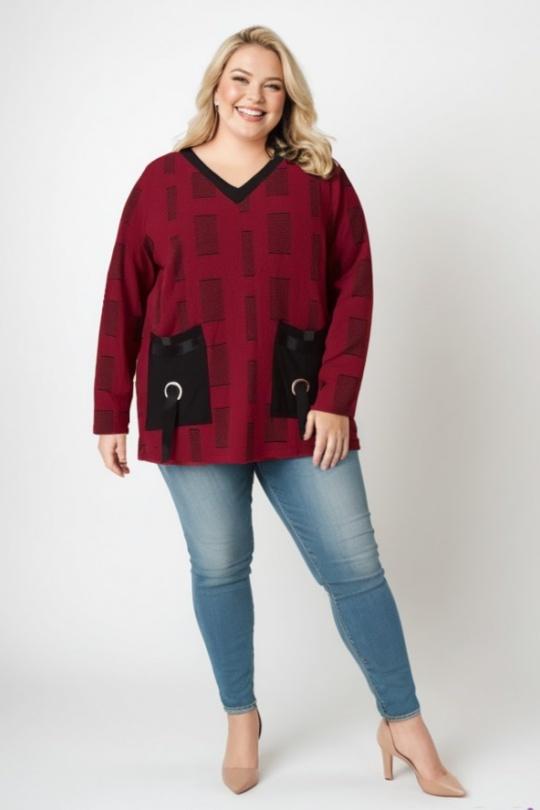 Tops Femme Rouge Pomme Rouge C6138 Efashion Paris
