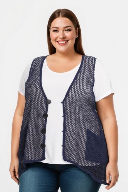 Gilets Femme Bleu Pomme Rouge A318 Efashion Paris