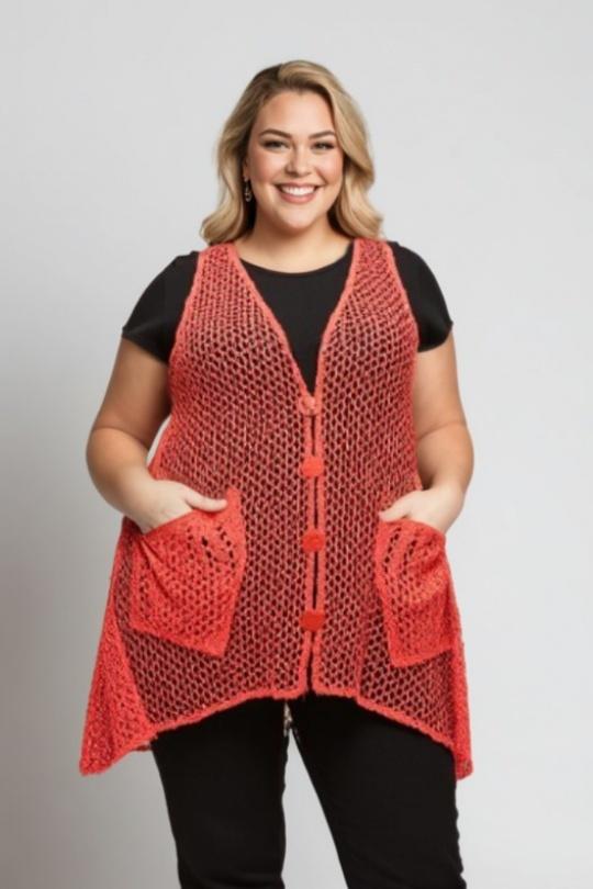Gilets Femme Rose Pomme Rouge A318 Efashion Paris