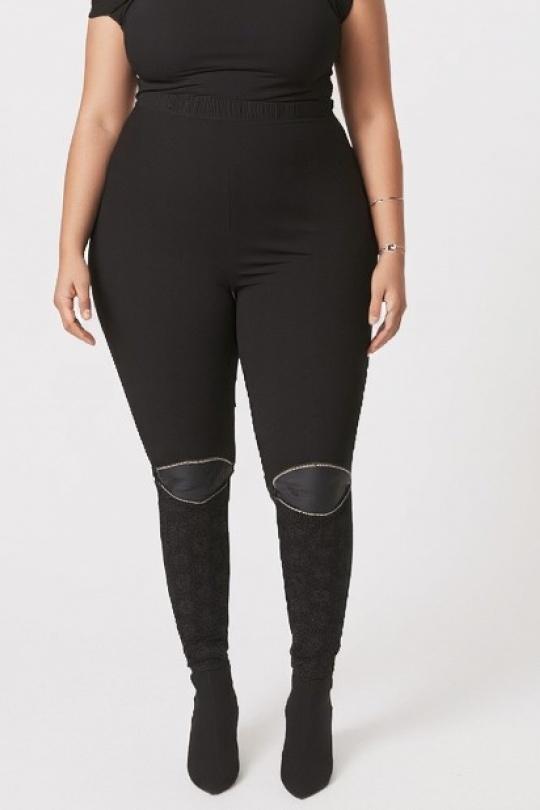 Leggings  Femme Noir Pomme Rouge B108 Efashion Paris
