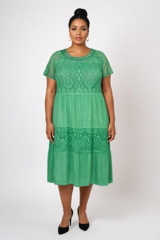 Robes & Combinaisons Femme Vert Pomme Rouge C8018 Efashion Paris