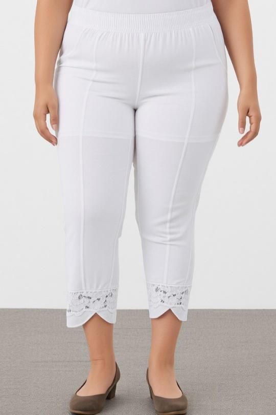 Pantalons Femme Blanc Pomme Rouge B102 Efashion Paris