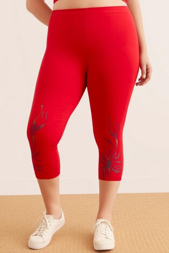 Leggings  Femme Rouge Pomme Rouge B115 Efashion Paris