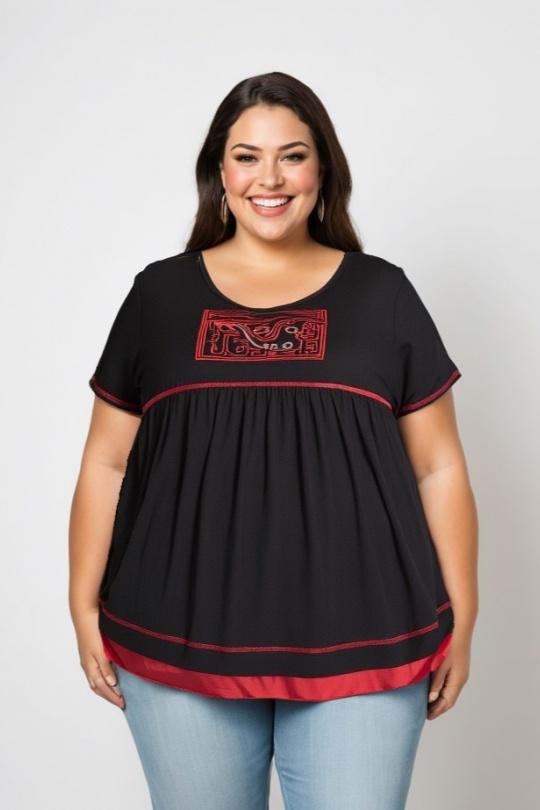 T-shirts Femme Noir Pomme Rouge A549 Efashion Paris