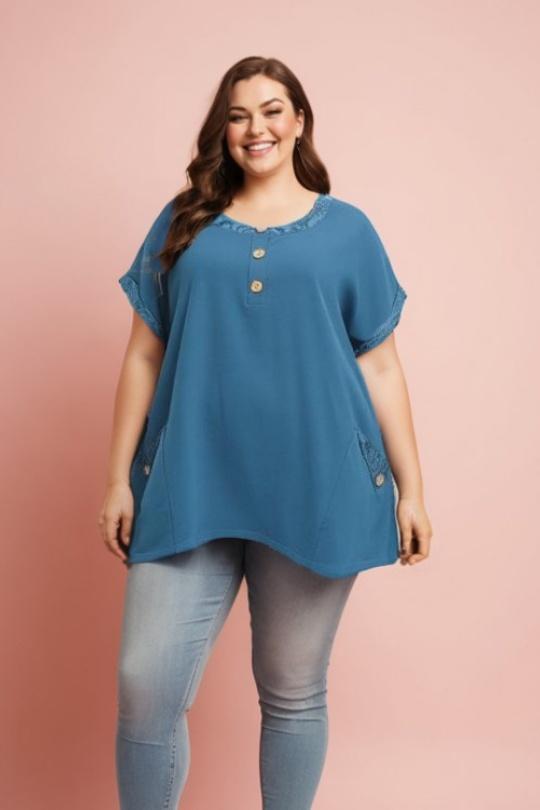 Tops Femme Bleu Pomme Rouge A587 Efashion Paris