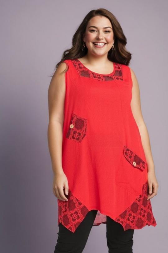 Tuniques Femme Rouge Pomme Rouge A583 Efashion Paris