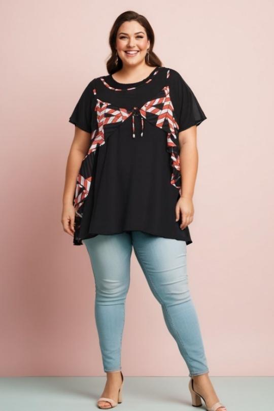Tuniques Femme Orange Pomme Rouge A675 Efashion Paris