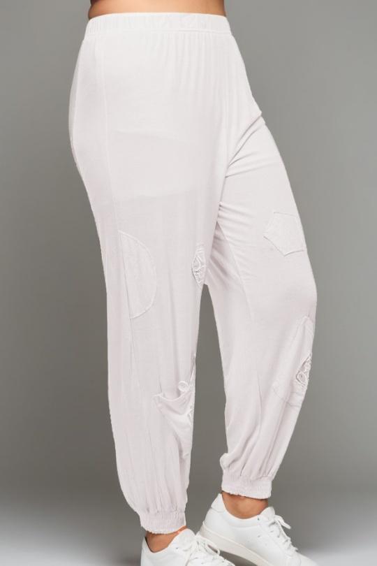Pantalons Femme Blanc Pomme Rouge B119 Efashion Paris