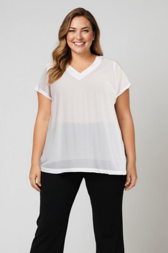 Tops Donna White Pomme Rouge A837 Efashion Paris