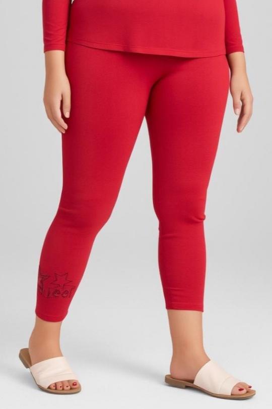 Leggings  Donna Red Pomme Rouge B209 Efashion Paris