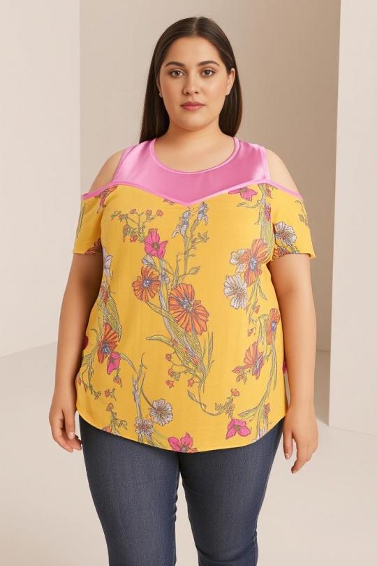 Tops Donna Yellow Pomme Rouge A988 Efashion Paris