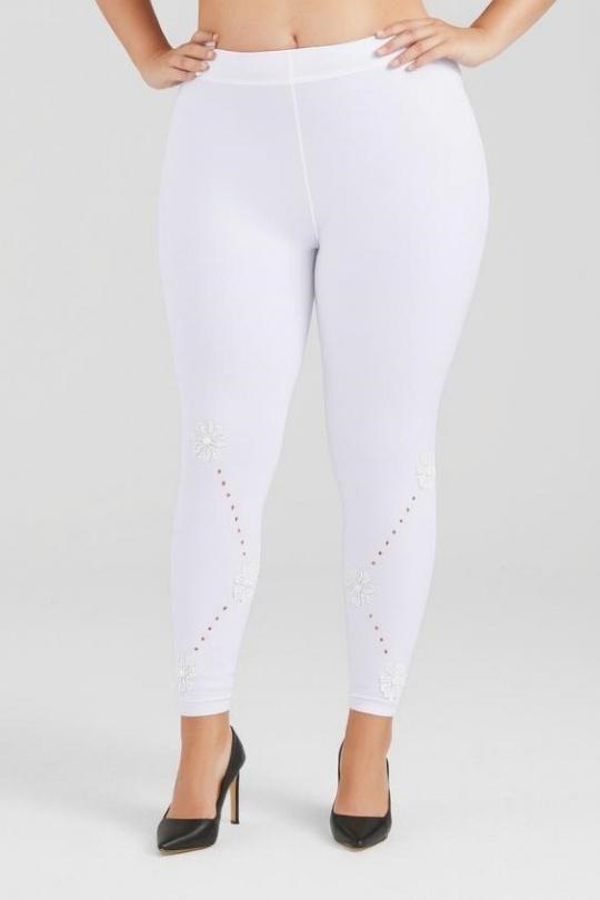 Leggings  Donna White Pomme Rouge B135 Efashion Paris