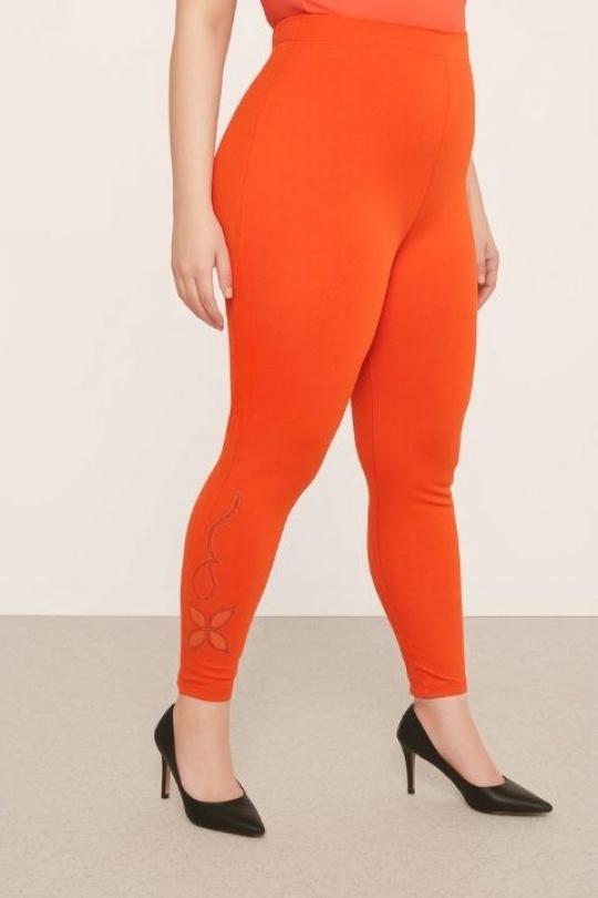 Leggings  Women Orange Pomme Rouge B207 Efashion Paris