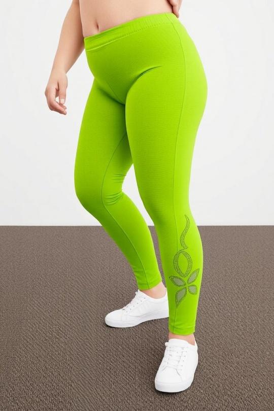 Leggings  Women Green Pomme Rouge B207 Efashion Paris