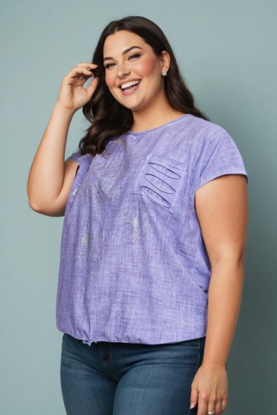 T-shirt Women Purple Pomme Rouge C8004 Efashion Paris