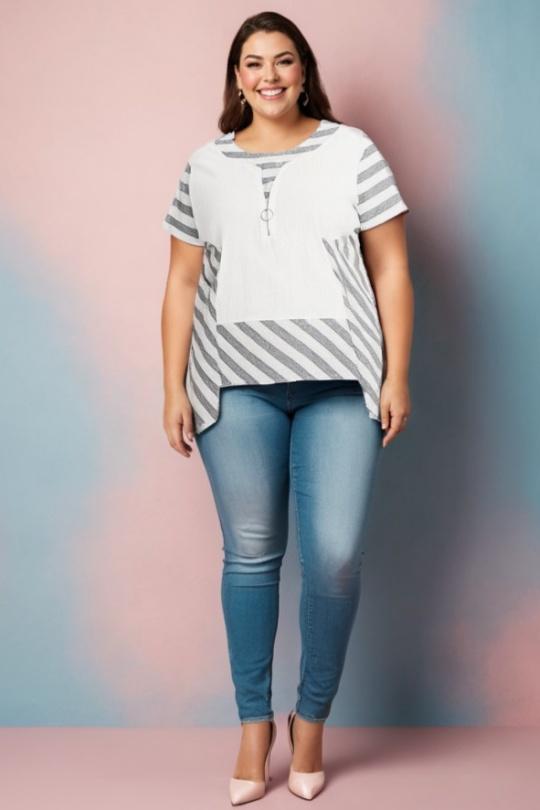 Tunics Women Grey Pomme Rouge C6226 Efashion Paris