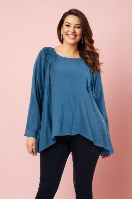 Tunics Women Blue Pomme Rouge A139 Efashion Paris