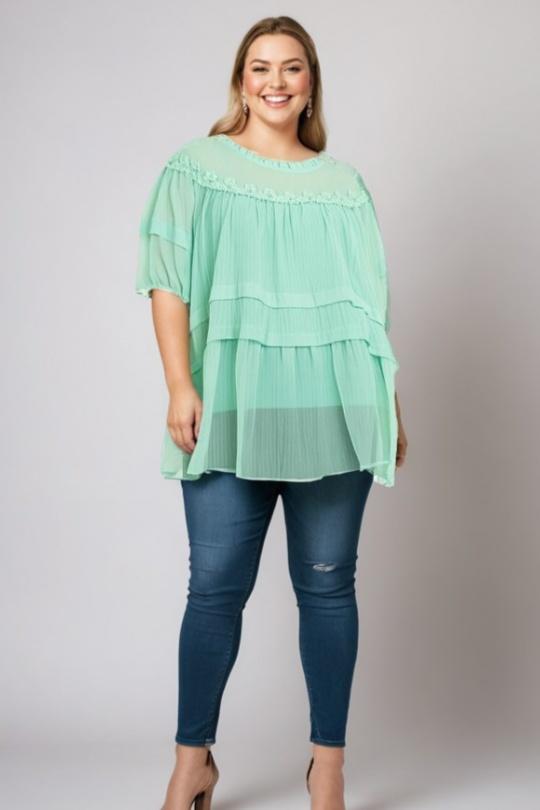 Chemises & blouses Femme Vert Pomme Rouge C6563 Efashion Paris